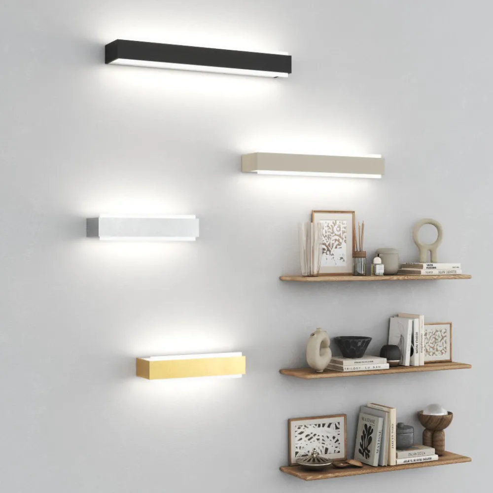 Applique Da Parete-Top Light Applique da parete foglia argento rettangolare led 18w bios