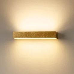 Applique Da Parete-Top Light Applique da parete foglia oro led 24w bios