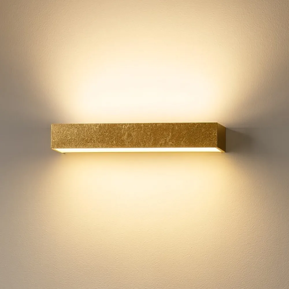 Applique Da Parete-Top Light Applique da parete foglia oro led 24w bios