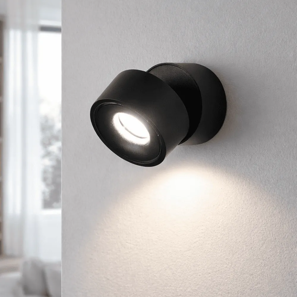 Applique Da Parete-Vivida International Applique da parete led 3000k nera orientabile vivida cyber