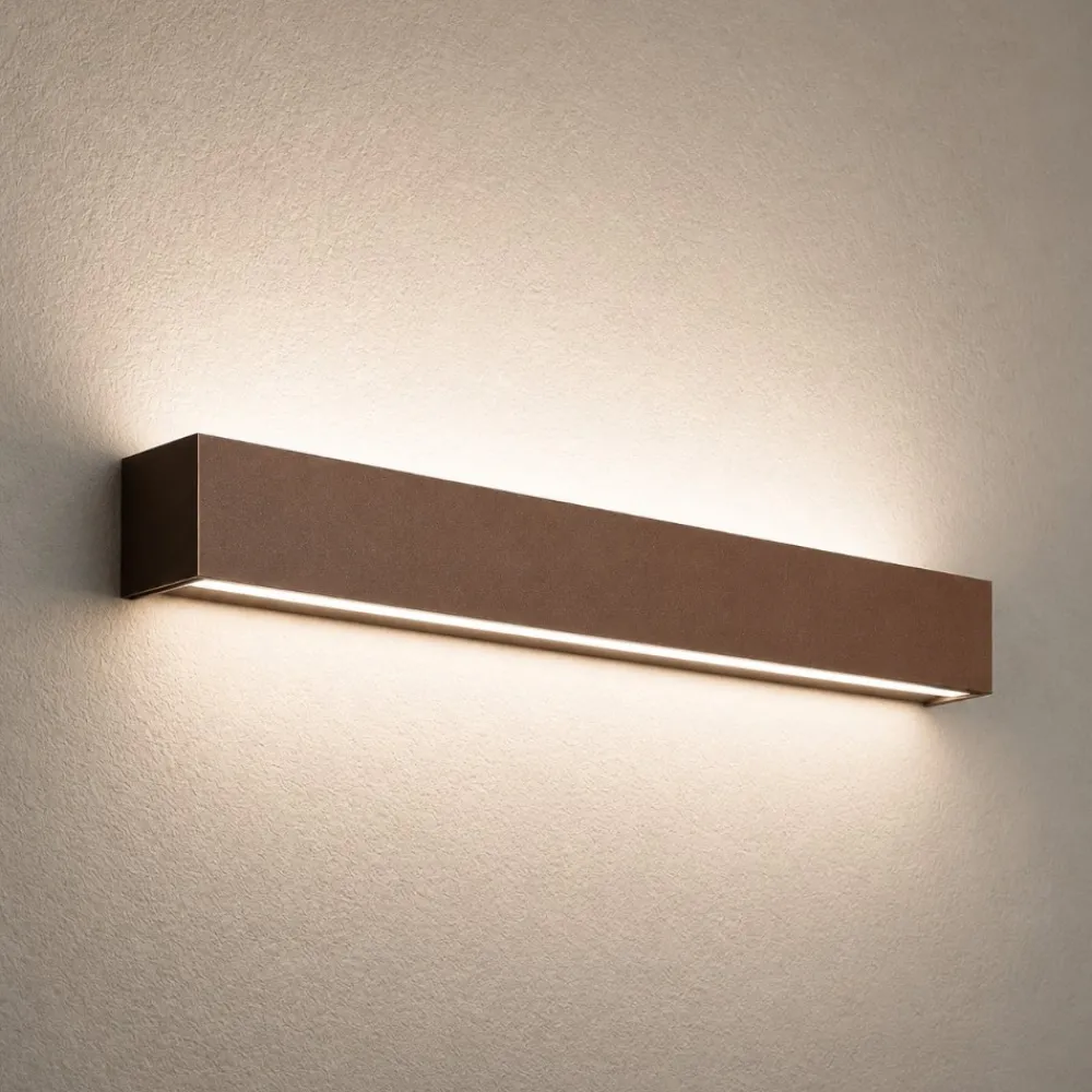 Applique Da Parete-Perenz Illuminazione Applique da parete led 20w 3000k 59cm marrone rummo perenz