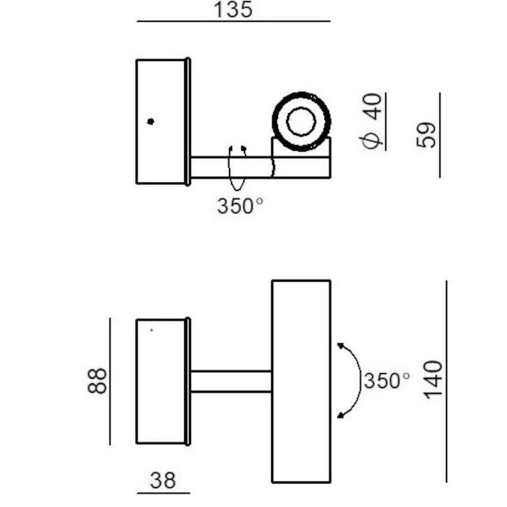 Applique Da Parete-Linea Light Applique da parete led 11w 3000k goose bianco grigio