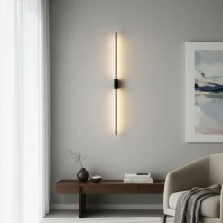 Applique Da Parete-Selezionato da Mazzolaluce Applique da parete moderna bacchetta nero led 15w 3000k