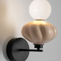 Applique Da Parete-Selezionato da Mazzolaluce Applique da parete moderna ceramica beige vetro led 3000k