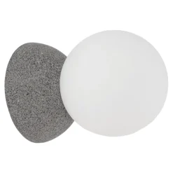 Applique Da Parete-Selezionato da Mazzolaluce Applique da parete moderna cemento antracite sfera vetro bianco