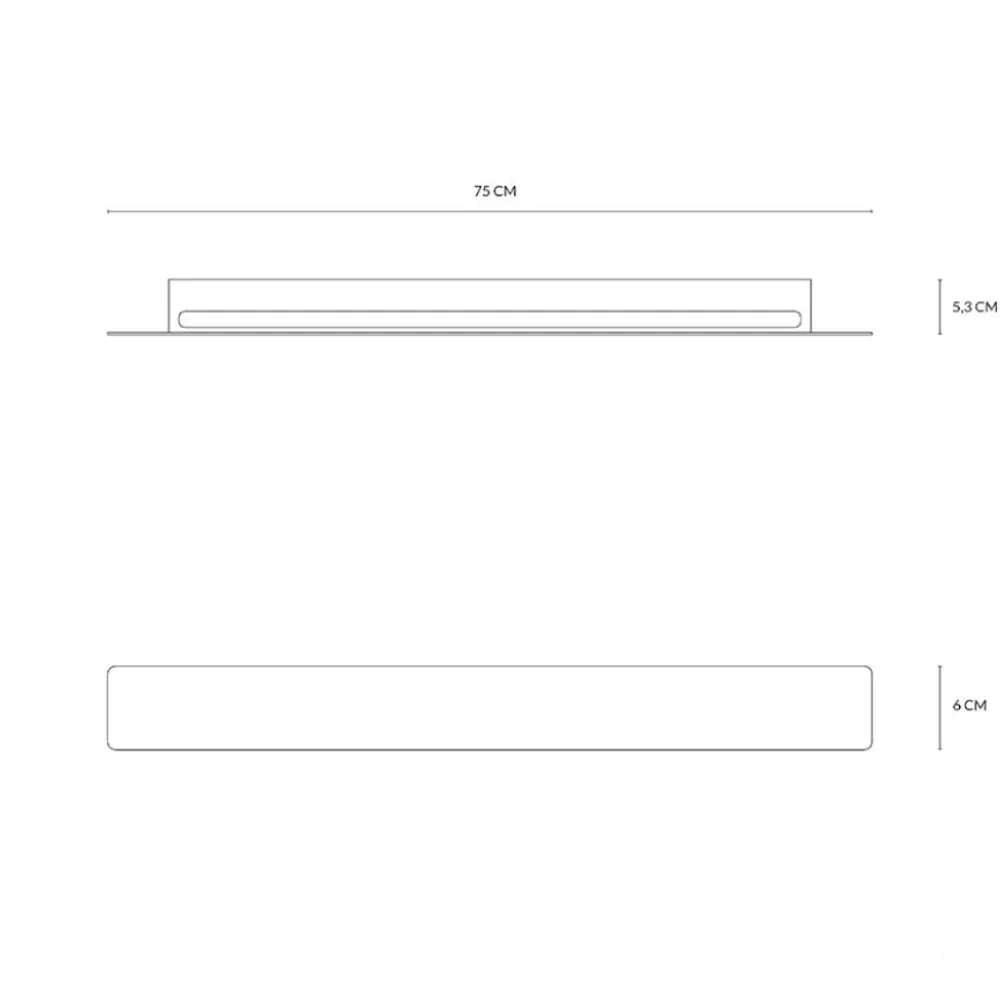 Applique Da Parete-Vivida International Applique da parete moderna 75 cm led 3000k sabbia vivida line