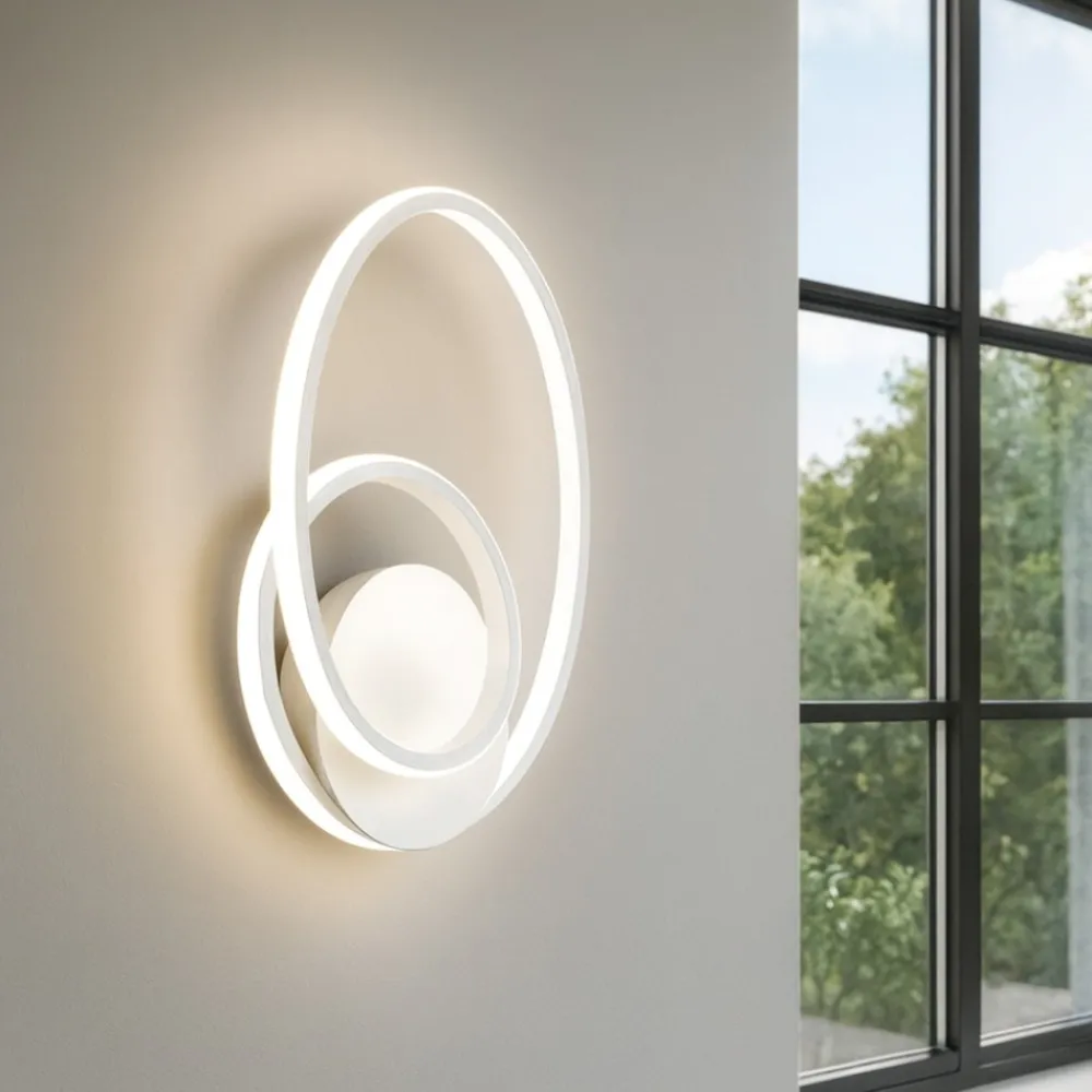 Applique Da Parete-Gea Luce Applique da parete moderna diva bianco led 20w 3000k