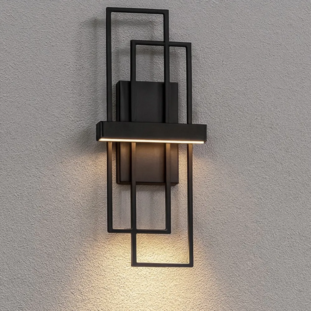 Applique Da Parete-Selezionato da Mazzolaluce Applique da parete moderna led 3200k rettangolare nera