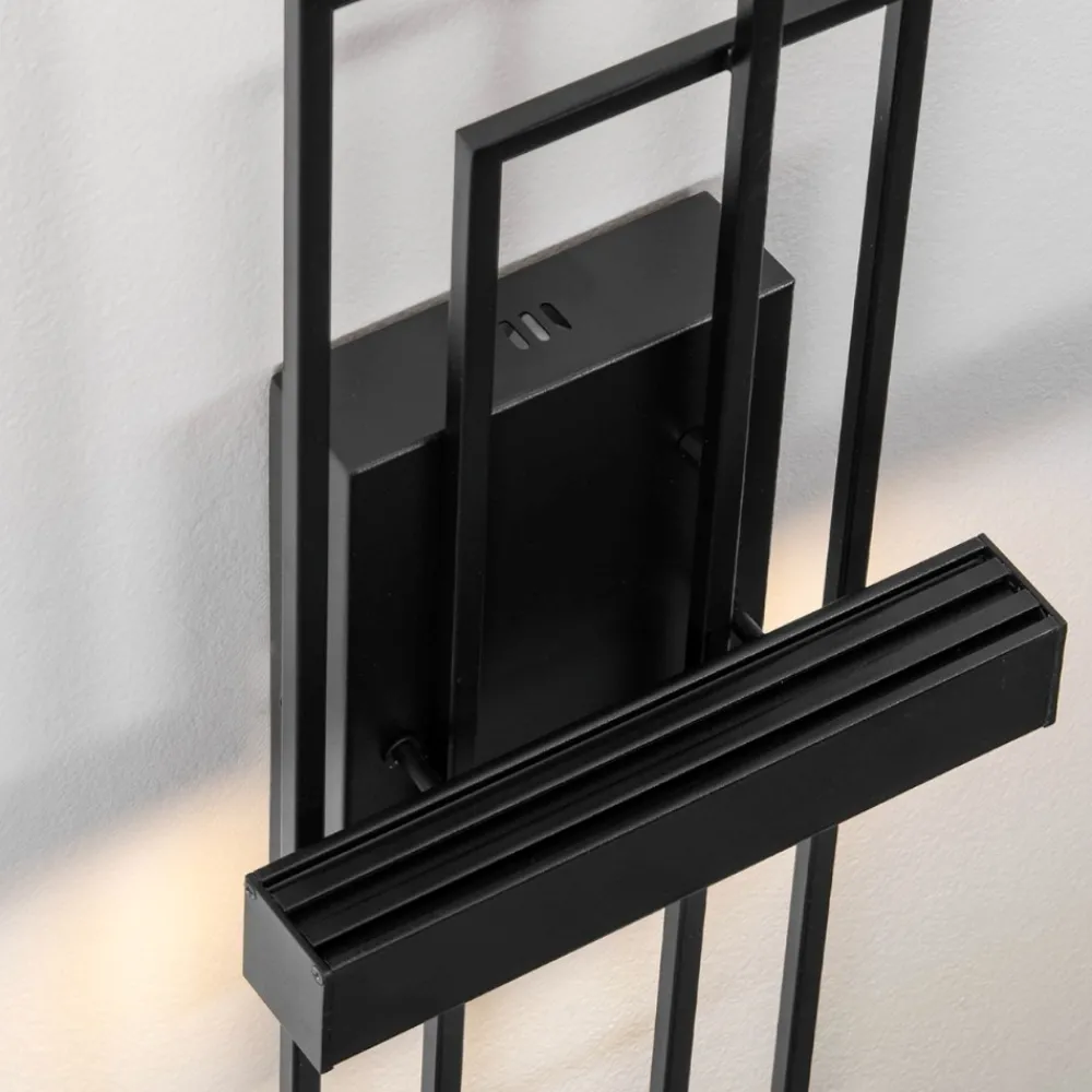 Applique Da Parete-Selezionato da Mazzolaluce Applique da parete moderna led 3200k rettangolare nera