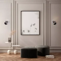 Applique Da Parete-Selezionato da Mazzolaluce Applique da parete moderna nero vetro fume led 3w 3000k