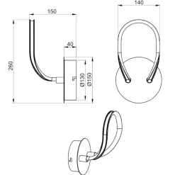 Applique Da Parete-Selezionato da Mazzolaluce Applique da parete moderna 11w led 4000k design cromo dimmerabile