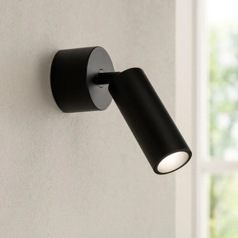 Applique Da Parete-IsyLuce Applique da parete nero led 5w 3000k focus slim