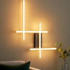 Lampadari Moderni-Selezionato da Mazzolaluce Applique da parete nero oro led 3200k design moderna