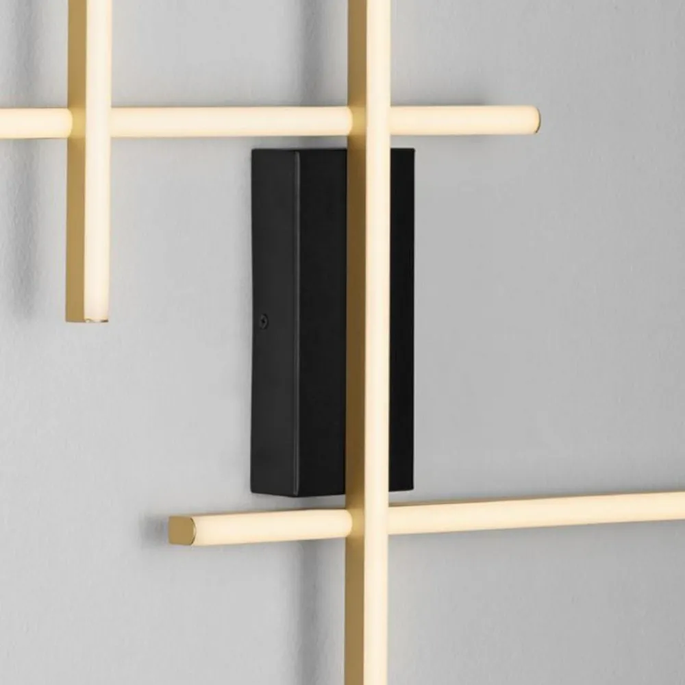 Lampadari Moderni-Selezionato da Mazzolaluce Applique da parete nero oro led 3200k design moderna