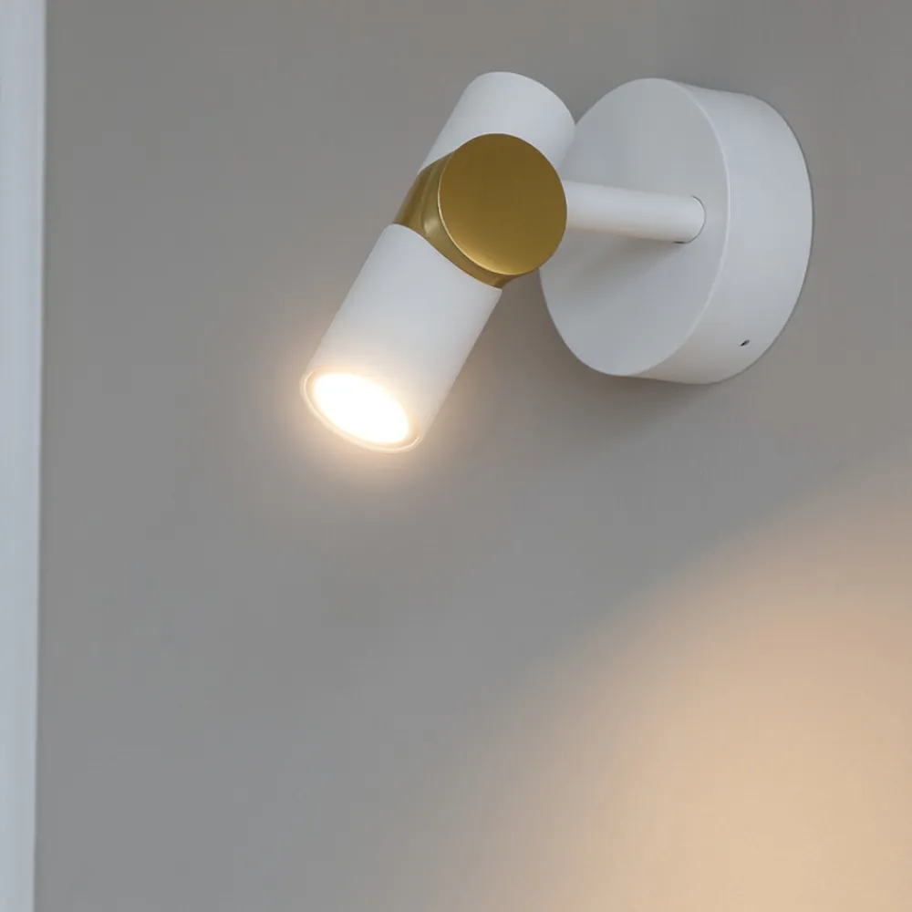 Applique Da Parete-Linea Light Applique da parete orientabile goose bianco e oro