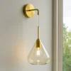 Applique Da Parete-Top Light Applique da parete pendente toplight kona ottone satinato vetro ambra
