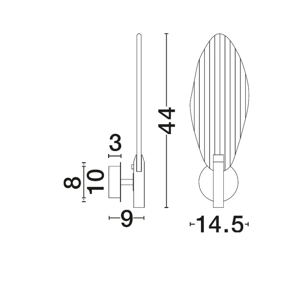Applique Da Parete-Selezionato da Mazzolaluce Applique da parete petalo di vetro led 3w 3000k