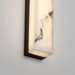 Applique Da Parete-Selezionato da Mazzolaluce Applique da parete pietra effetto alabastro bianco led 7w 3000k