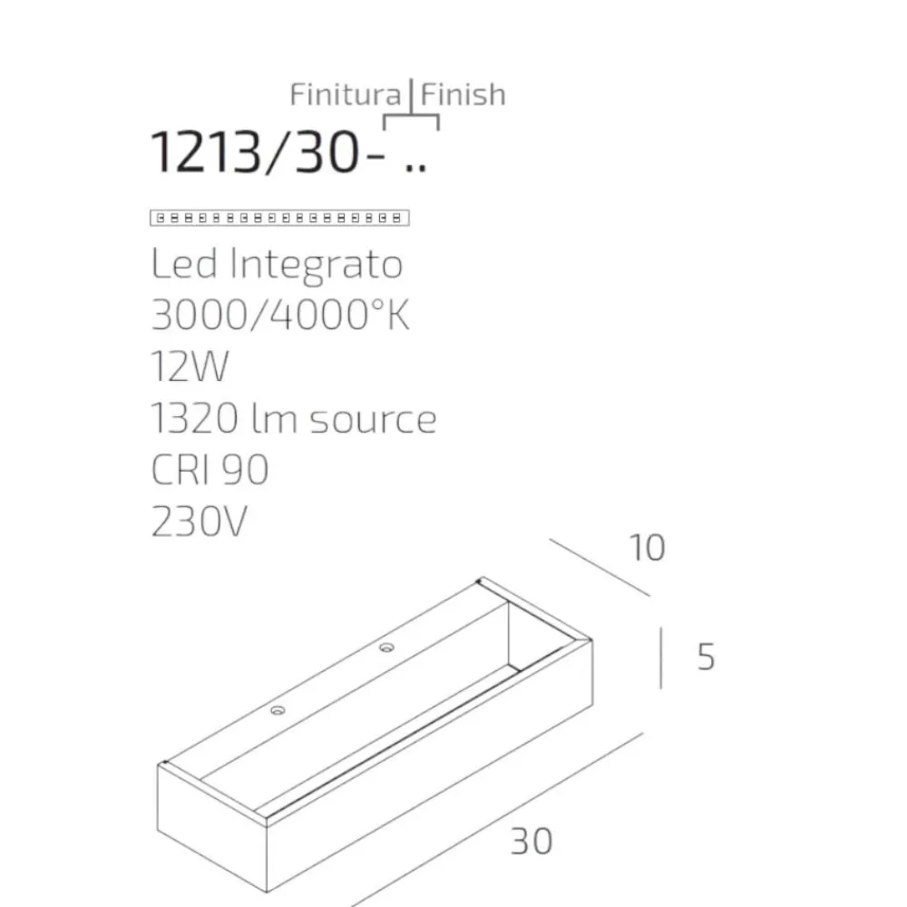 Applique Da Parete-Top Light Applique da parete rettangolare bios antracite led 12w 3000k 4000k