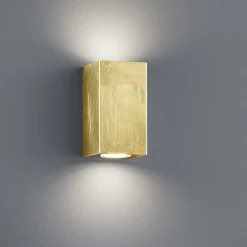 Applique Da Parete-Selezionato da Mazzolaluce Applique da parete squadrata foglia oro biemissione