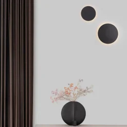 Applique Da Parete-Selezionato da Mazzolaluce Applique da parete tonda moderna nero led 3000k 30cm