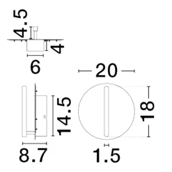 Applique Da Parete-Selezionato da Mazzolaluce Applique da parete tondo led 3000k orientabile bianco