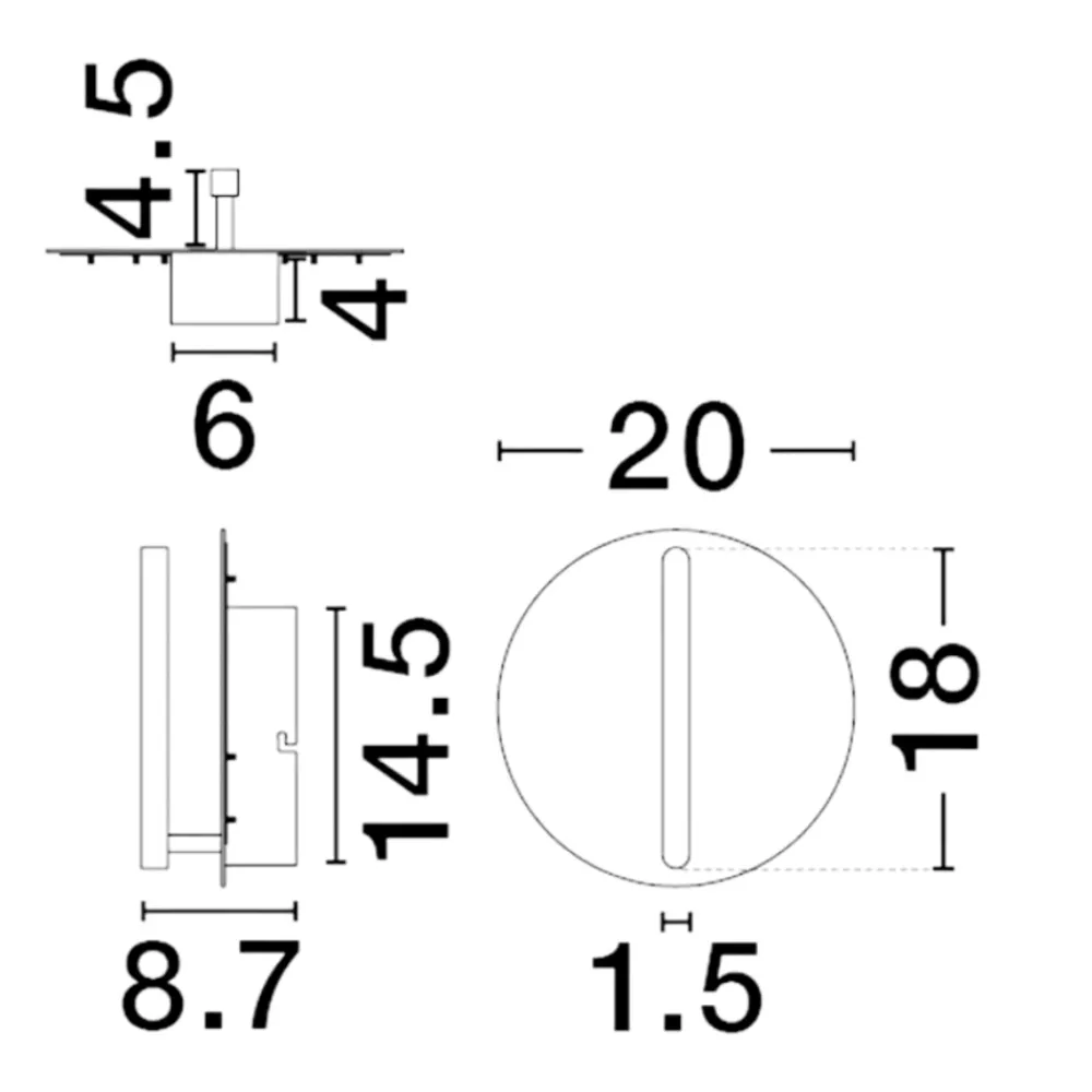 Applique Da Parete-Selezionato da Mazzolaluce Applique da parete tondo led 3000k orientabile bianco