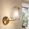 Applique Da Parete-Top Light Applique da parete toplight double skin ottone satinato vetro blu