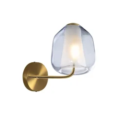 Applique Da Parete-Top Light Applique da parete toplight double skin ottone satinato vetro blu