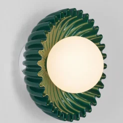 Applique Da Parete-Selezionato da Mazzolaluce Applique da parete verde ceramica sfera vetro