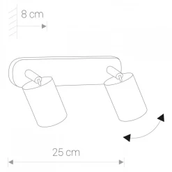 Applique Da Parete-Selezionato da Mazzolaluce Applique da soffitto parete bianco due luci orientabili