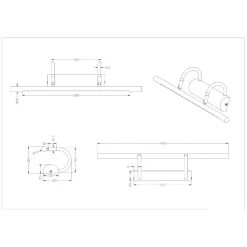 Applique Da Bagno-Selezionato da Mazzolaluce Applique da specchio bagno 8w 3000k acciaio satinato