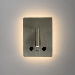 Applique Camera Da Letto-Selezionato da Mazzolaluce Applique da testata camera da letto multifunzione led 3000k usb nickel