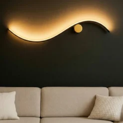 Applique Da Parete-Selezionato da Mazzolaluce Applique design moderna nero oro led 20w 3000k