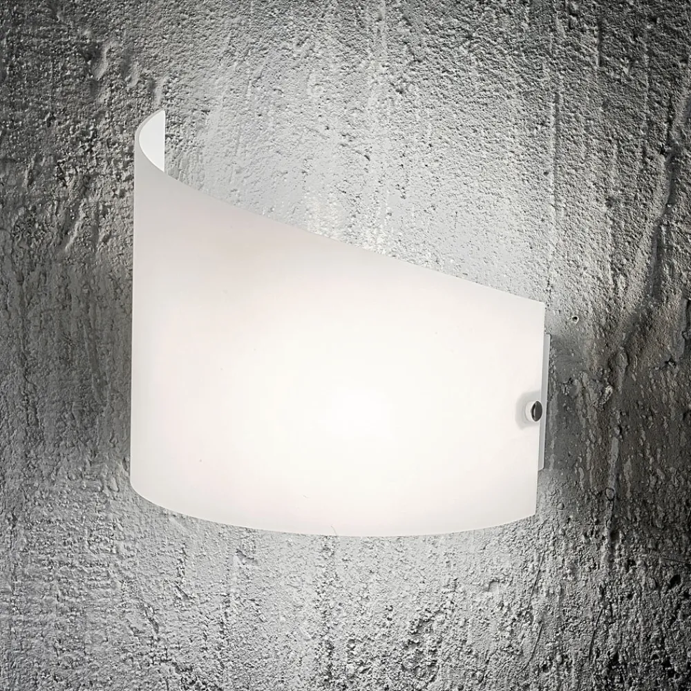 Applique Da Parete-Fabas Luce Applique design moderna vetro bianco curvo moa