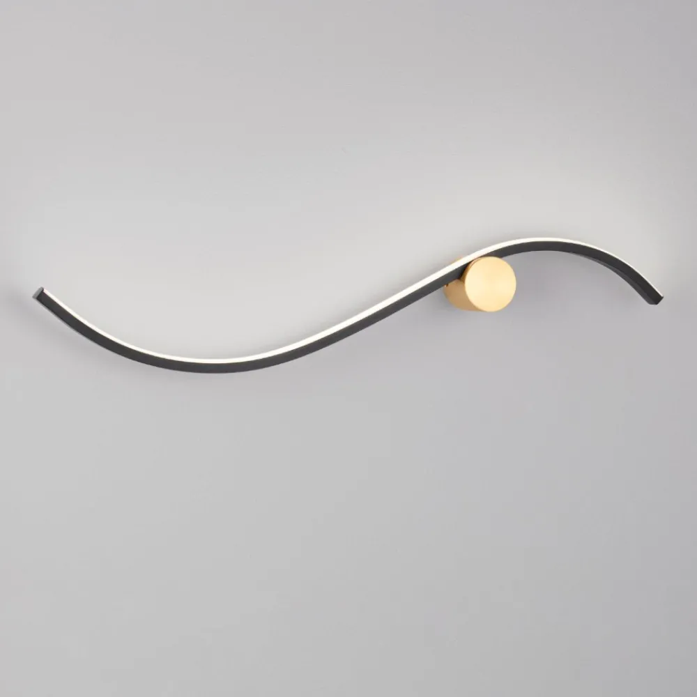 Applique Da Parete-Selezionato da Mazzolaluce Applique design moderno nero oro led 14w 3000k