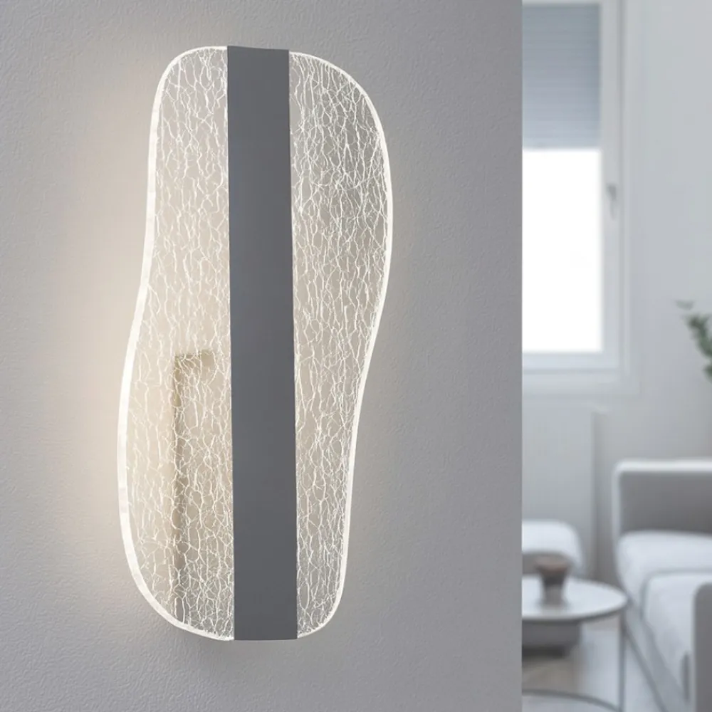 Applique Da Parete-Selezionato da Mazzolaluce Applique design moderno vela effetto vetro crepato led 3000k