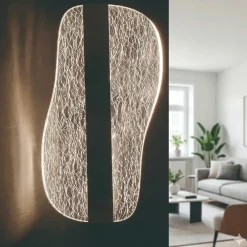 Applique Da Parete-Selezionato da Mazzolaluce Applique design moderno vela effetto vetro crepato led 3000k