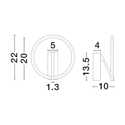 Applique Da Parete-Selezionato da Mazzolaluce Applique design tondo moderna moca caffe led 2700k-3000k-4000k