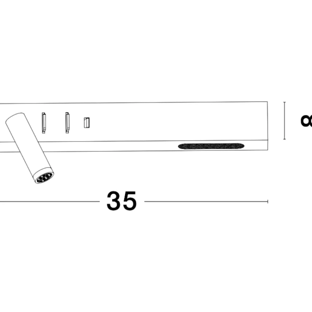 Applique Camera Da Letto-Selezionato da Mazzolaluce Applique destro nero per comodino camera da letto