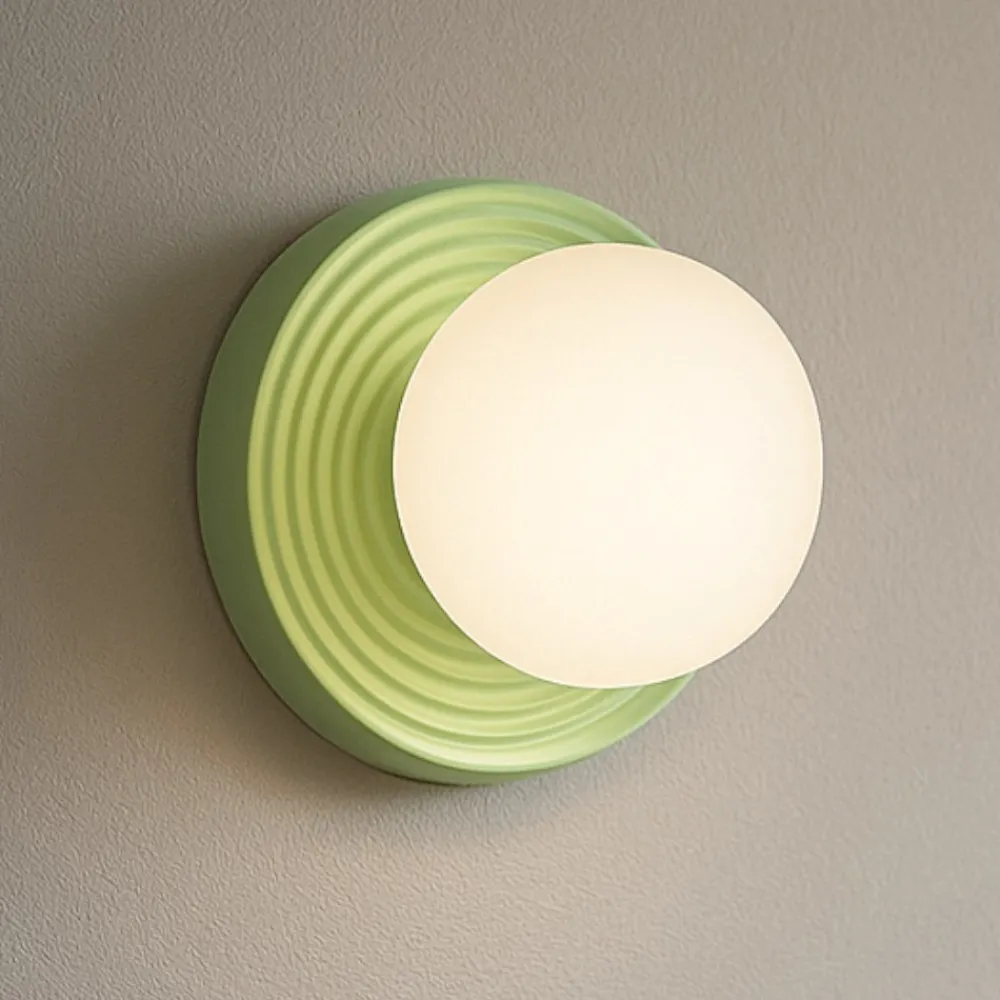 Applique Da Parete-Perenz Illuminazione Applique di ceramica verde tonda sfera vetro ceramic perenz