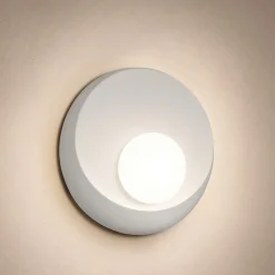 Applique Da Parete-Sforzin Illuminazione Applique di gesso bianca moderna design sforzin pitane diffusore in vetro