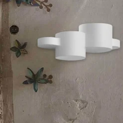Applique Da Parete-Sforzin Illuminazione Applique di gesso bianca pitturabile chia sforzin design moderna