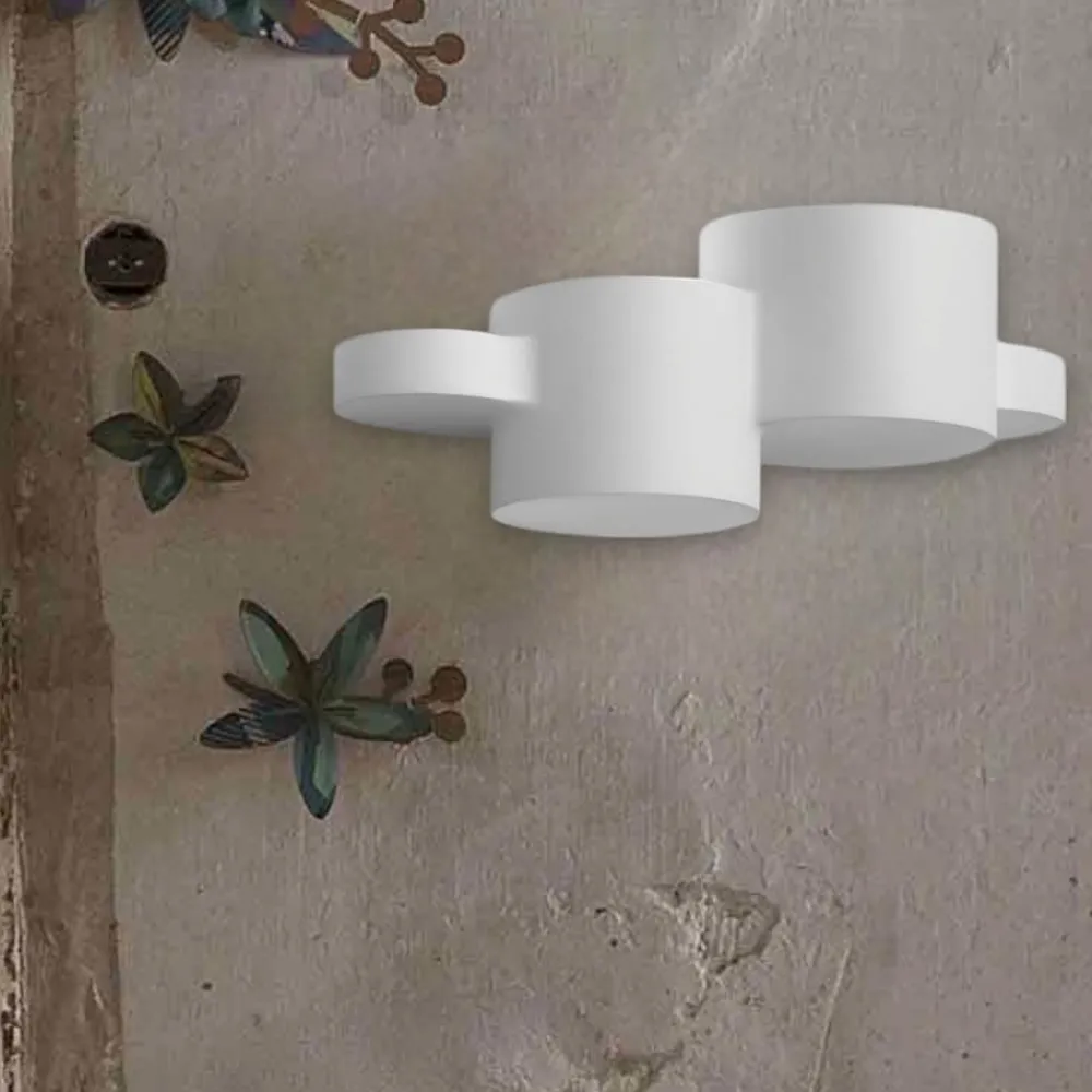 Applique Da Parete-Sforzin Illuminazione Applique di gesso bianca pitturabile chia sforzin design moderna