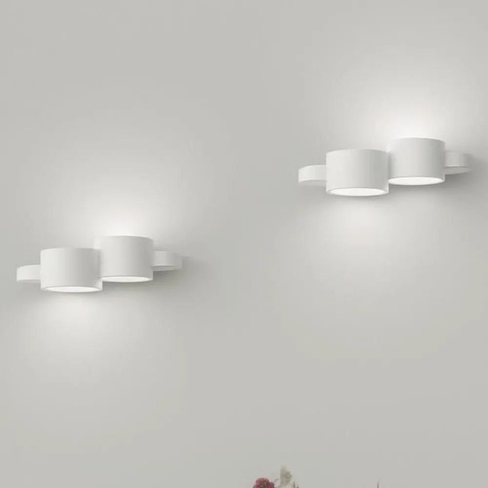 Applique Da Parete-Sforzin Illuminazione Applique di gesso bianca pitturabile chia sforzin design moderna