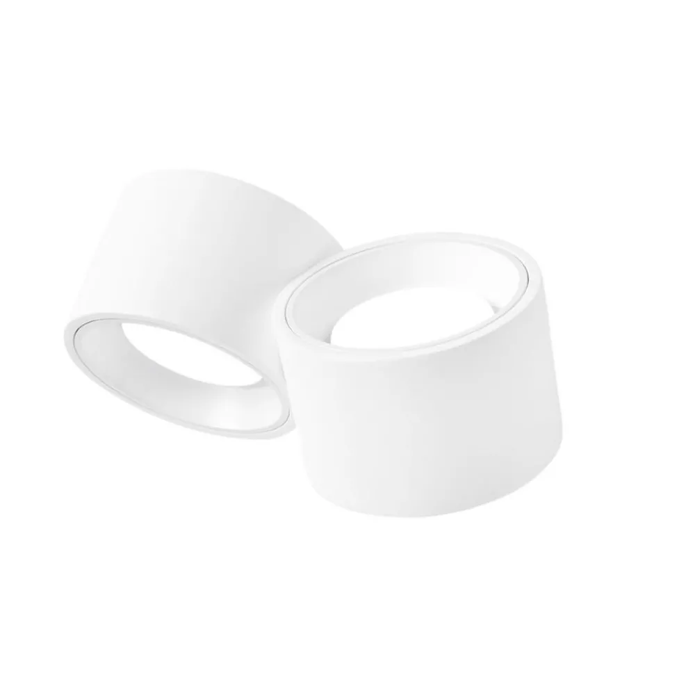 Applique Da Parete-Sforzin Illuminazione Applique di gesso bianco due luci rotonde sforzin nasso