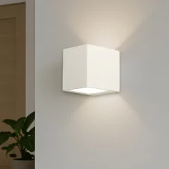 Applique Da Parete-Selezionato da Mazzolaluce Applique di gesso bianco sagomato moderno biemissione