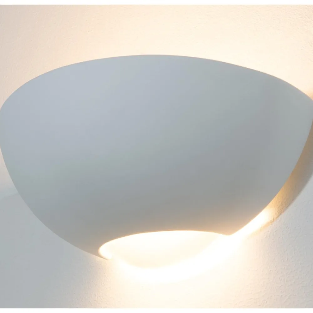 Applique Da Parete-Selezionato da Mazzolaluce Applique di gesso ceramico bianco diffusore in vetro