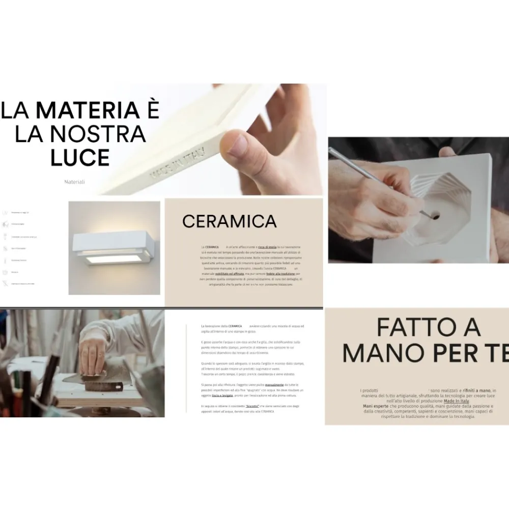 Applique Da Parete-Selezionato da Mazzolaluce Applique di gesso ceramico bianco diffusore in vetro
