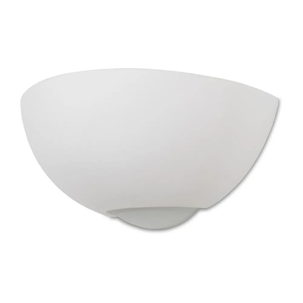 Applique Da Parete-Selezionato da Mazzolaluce Applique di gesso ceramico bianco diffusore in vetro